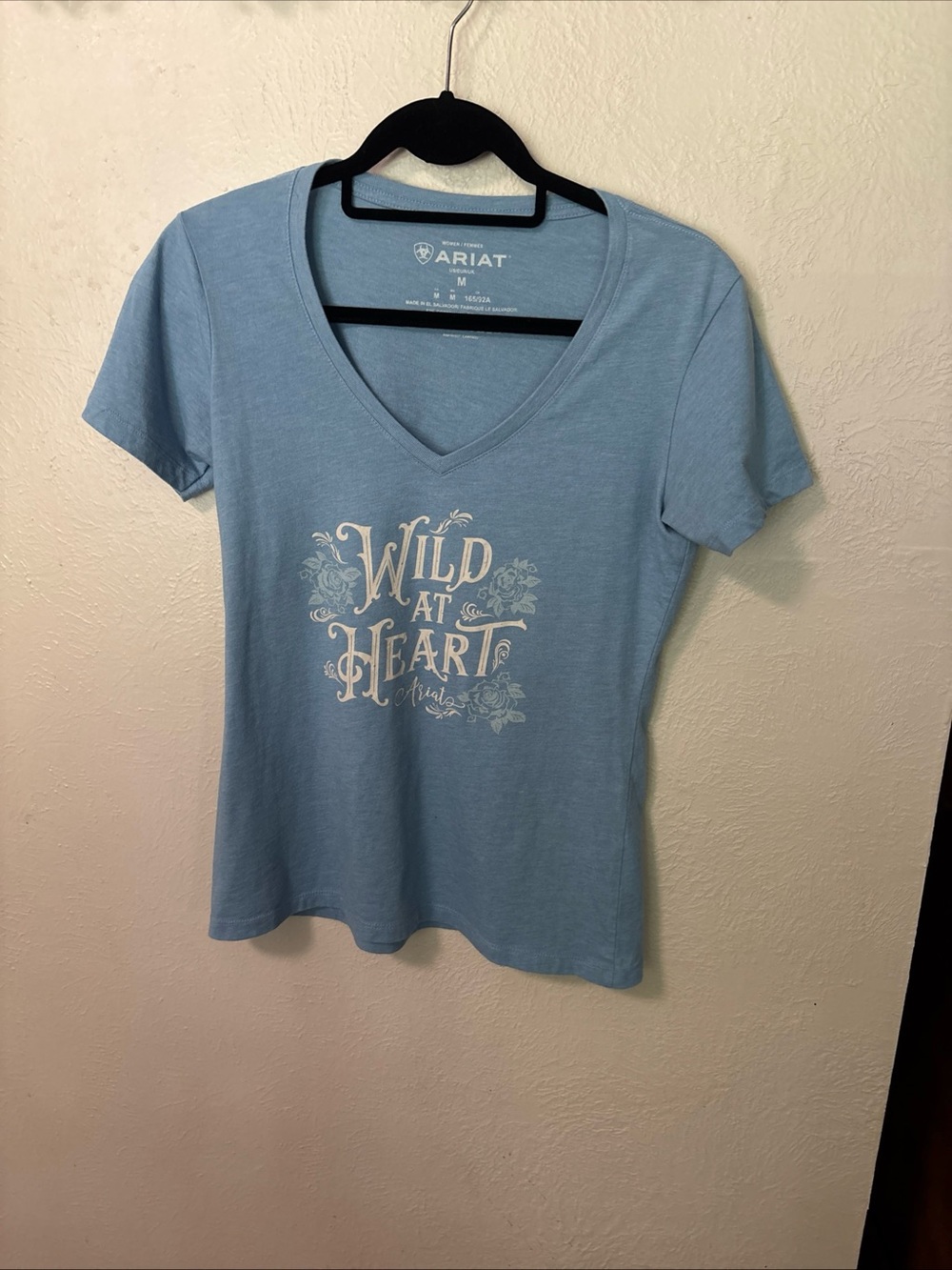 Ariat Women's Light Blue V-Neck 'Wild at Heart' Graphic Tee